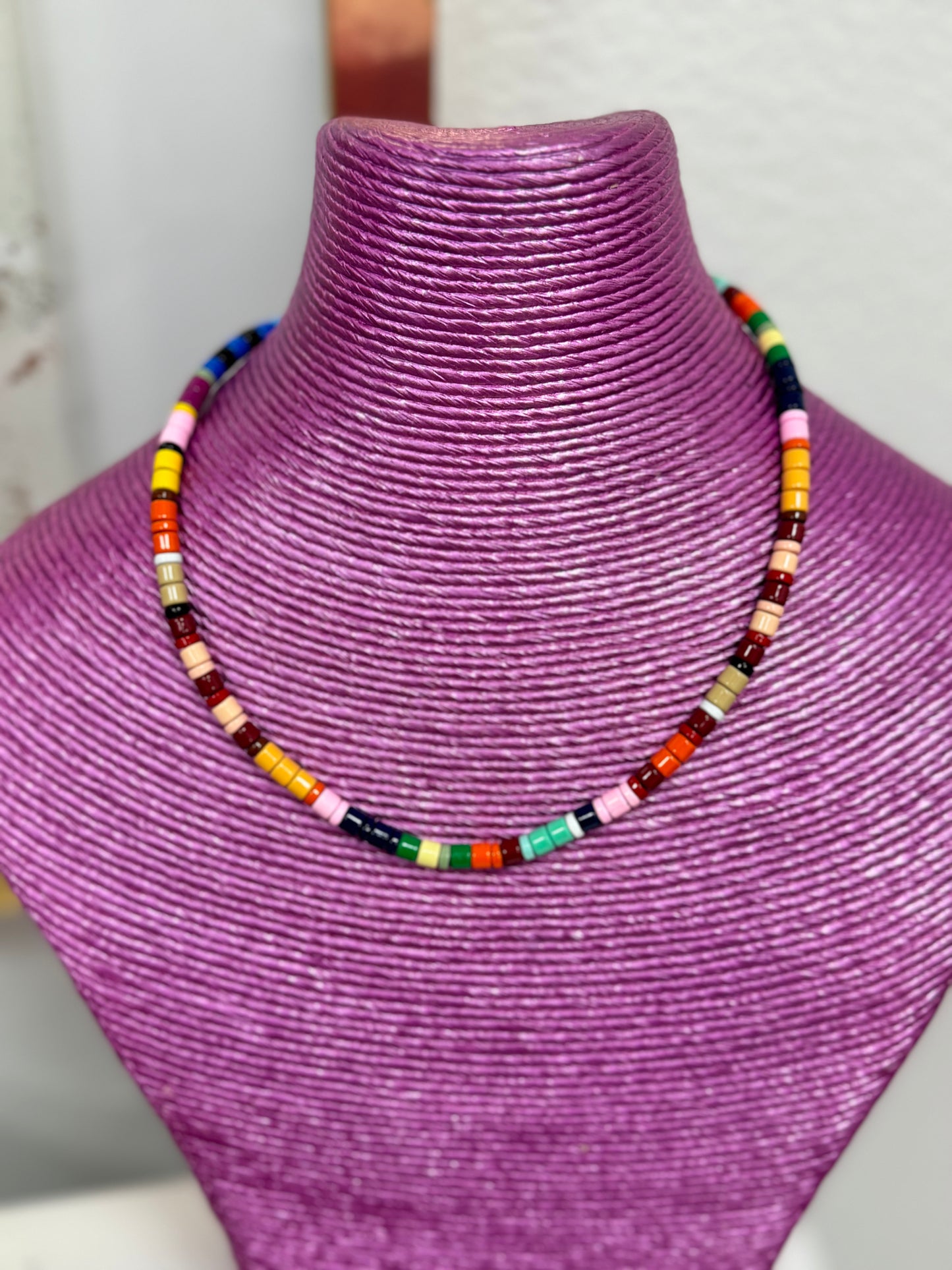 Multi Colored Enamel Necklace FS