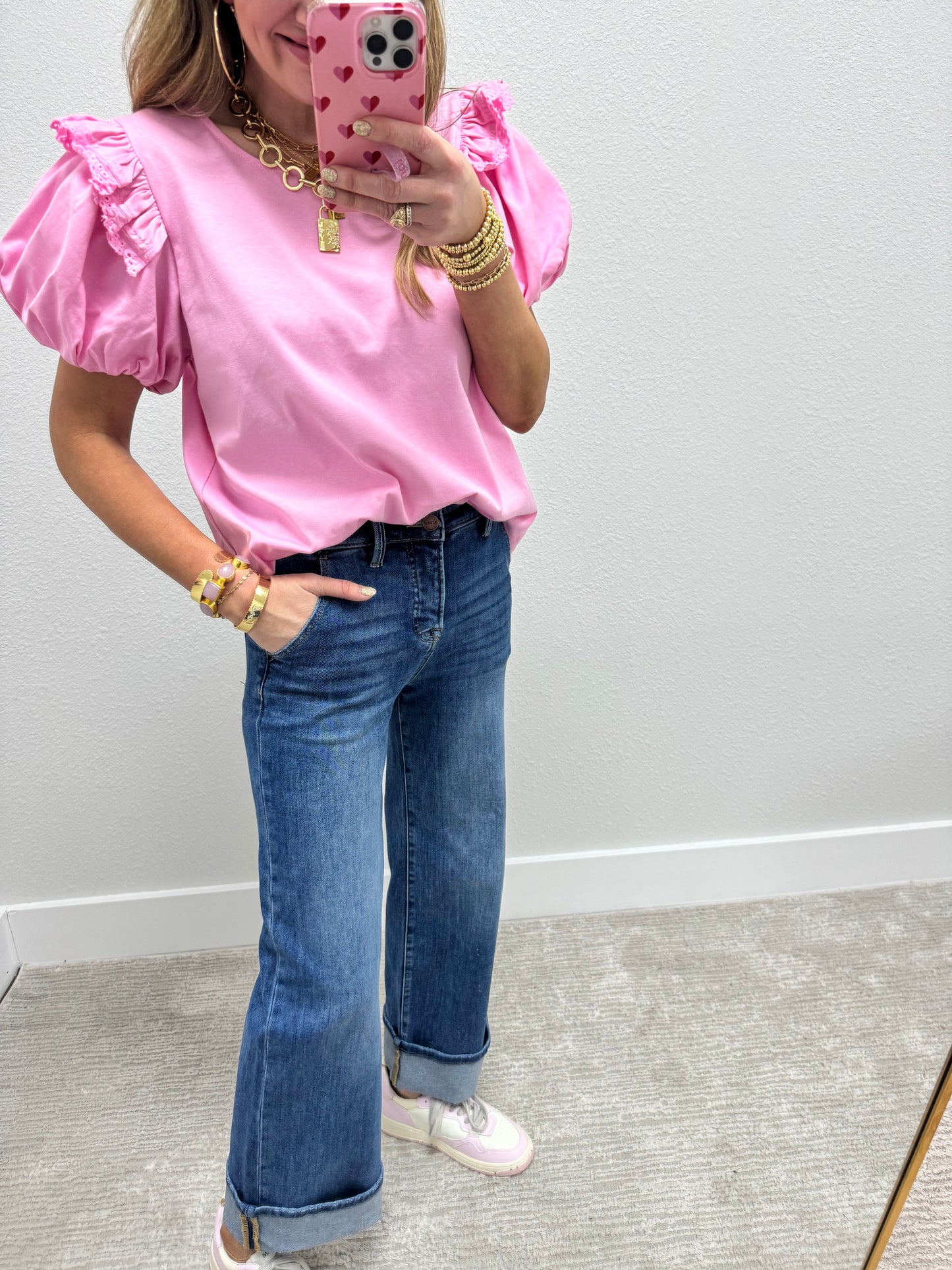 Risen Tummy Control Ankle Cuff Jeans