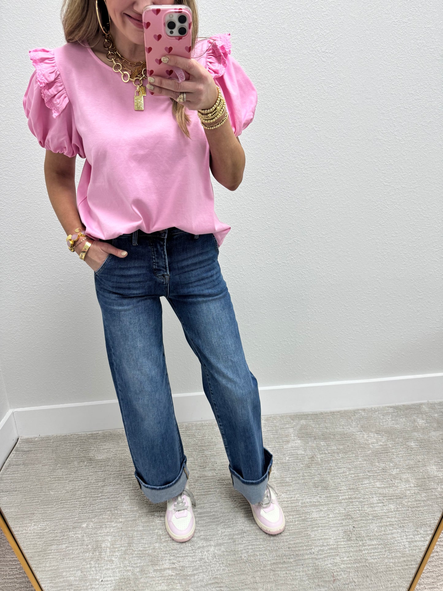 Risen Tummy Control Ankle Cuff Jeans
