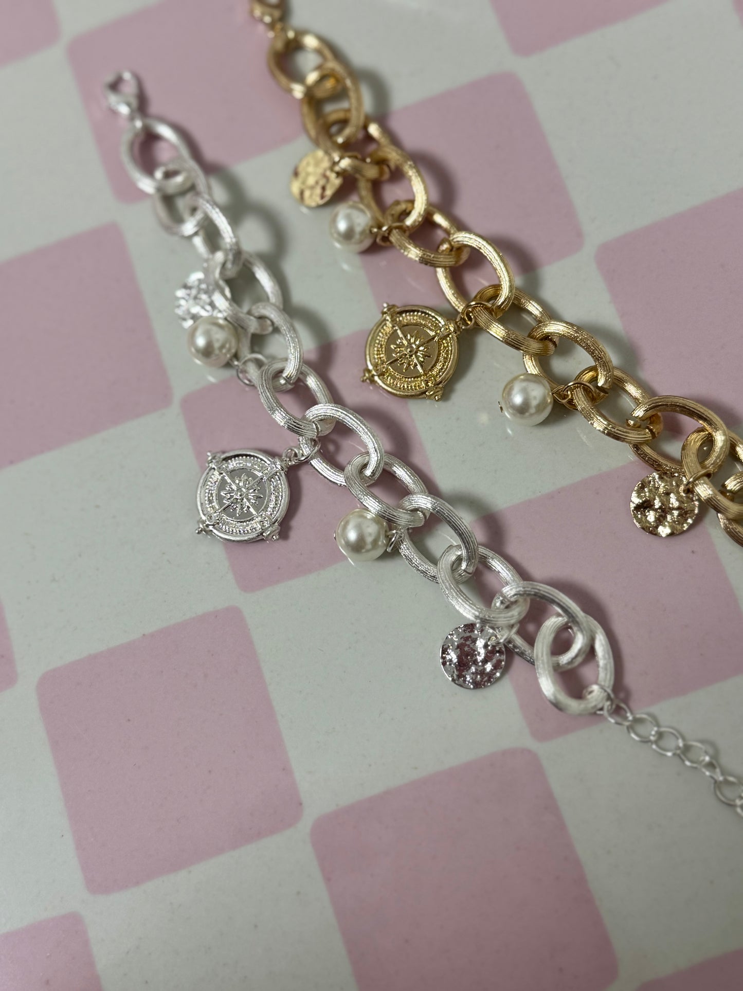 Coin Charm Bracelet (Silver and Gold) FS