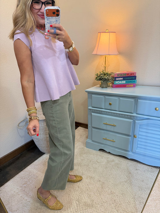 Lavender Peplum Style Top