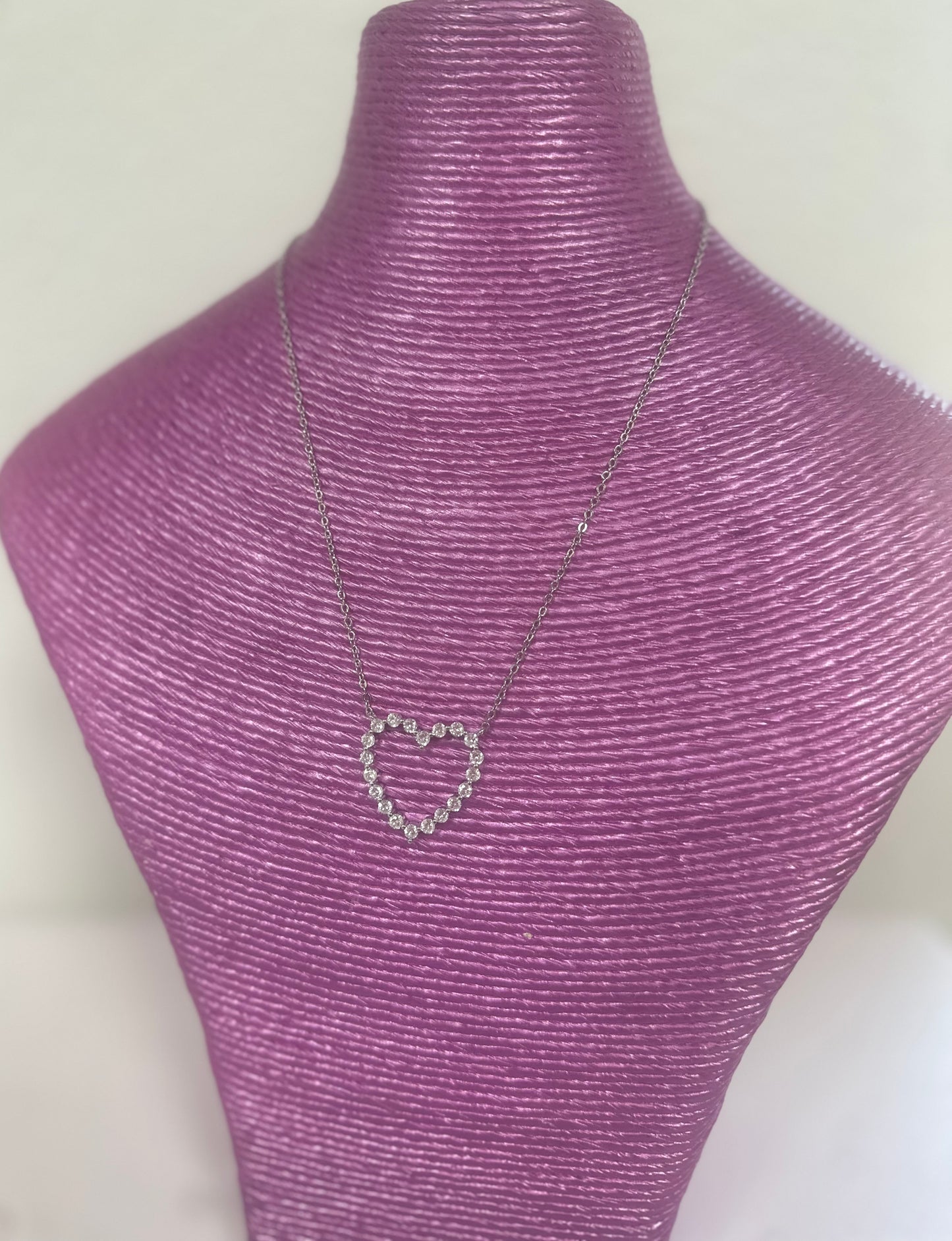 Crystal Heart Necklace (Silver & Gold)
