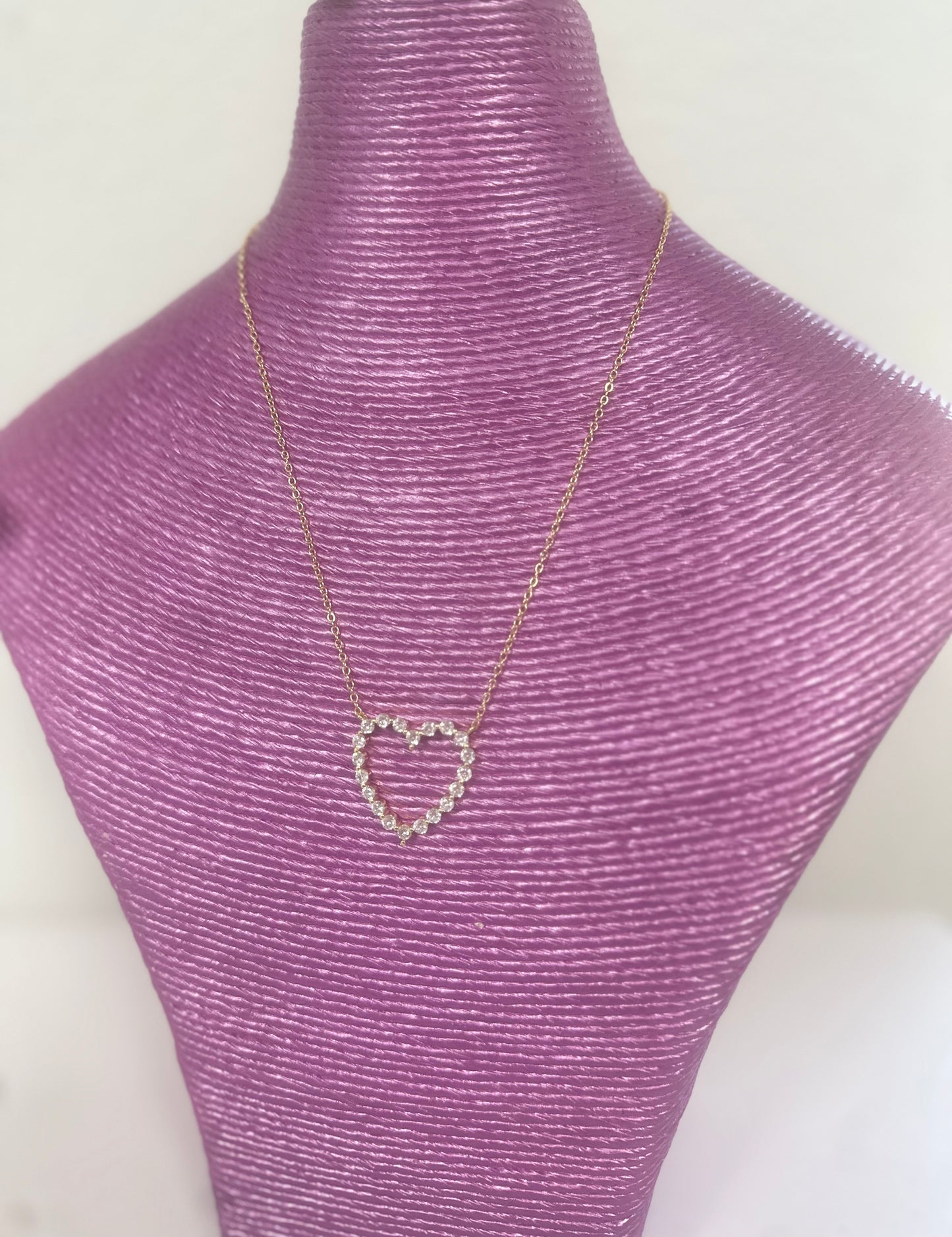 Crystal Heart Necklace (Silver & Gold)