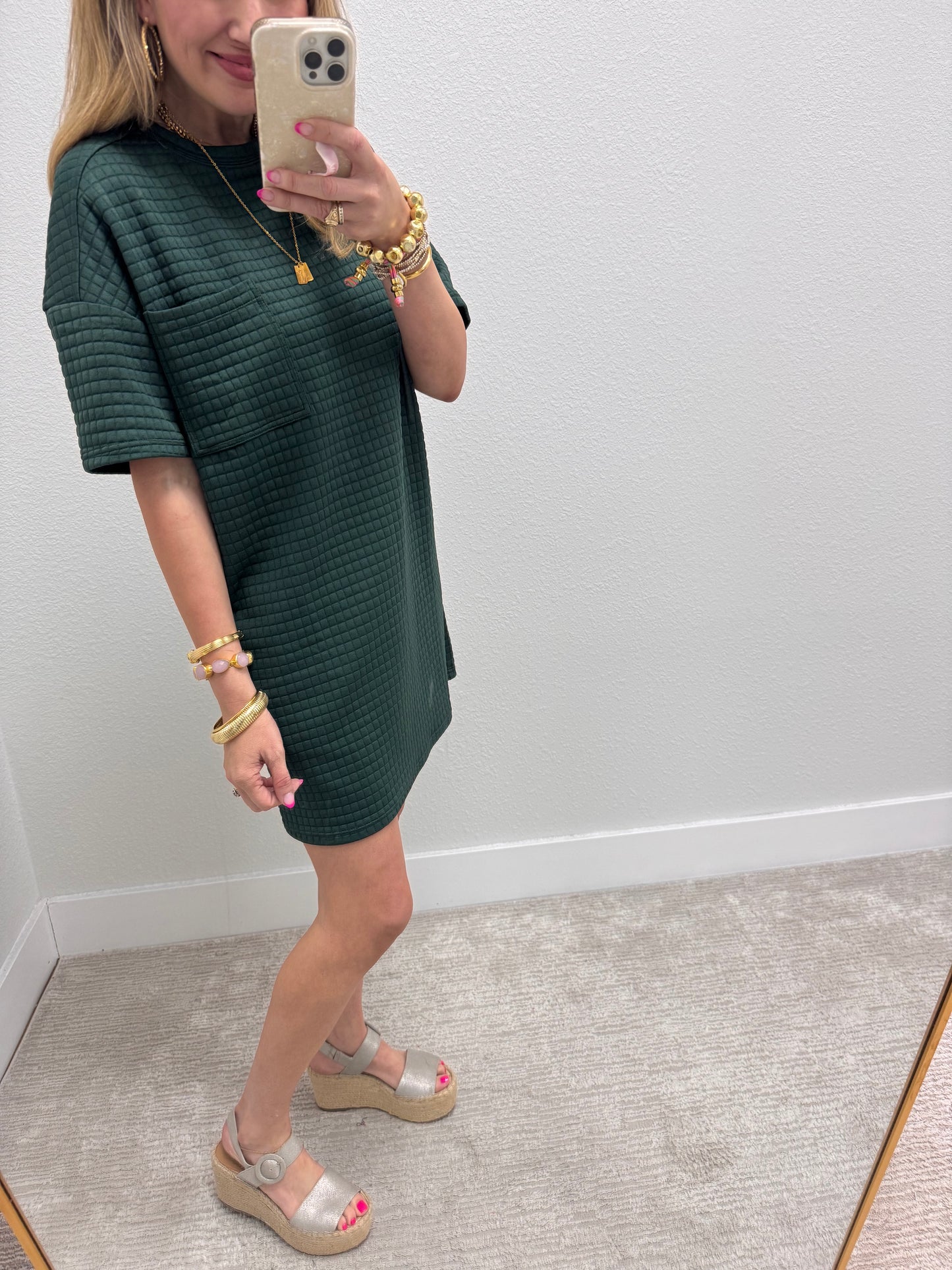 Tuesday Evergreen Quilted Dress