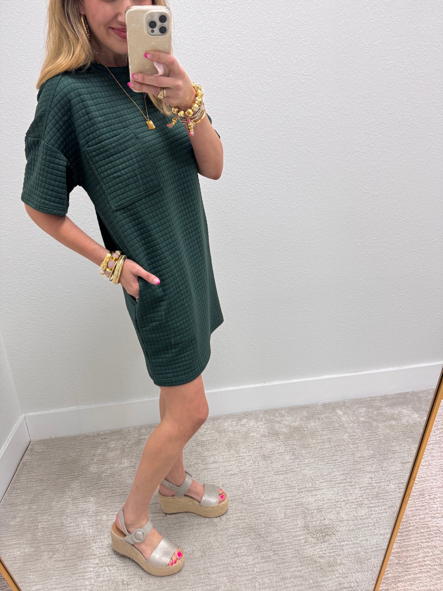 Tuesday Evergreen Quilted Dress