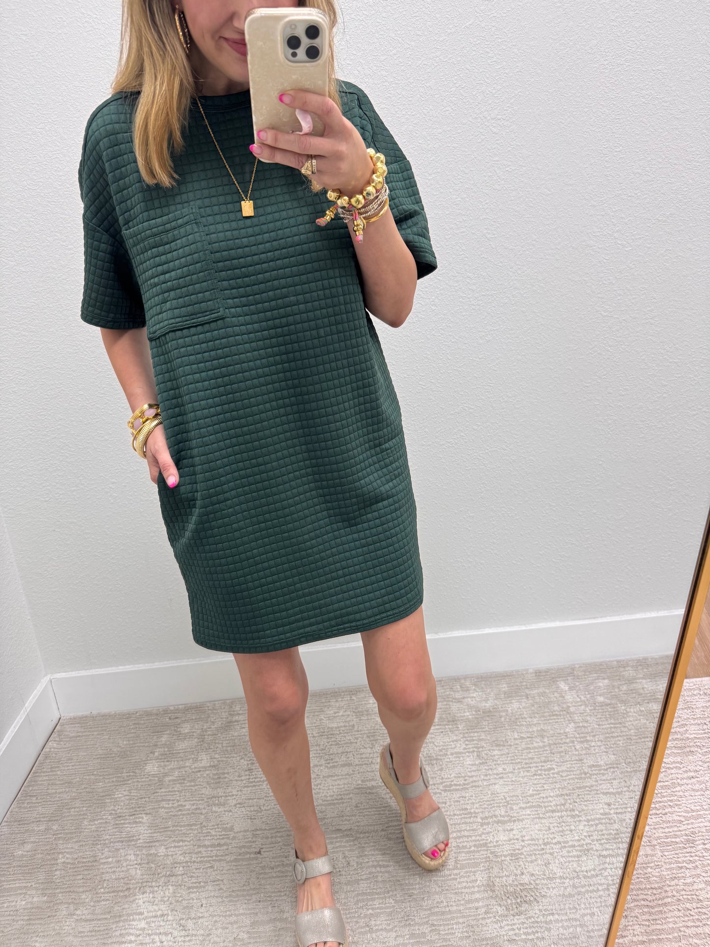 Tuesday Evergreen Quilted Dress