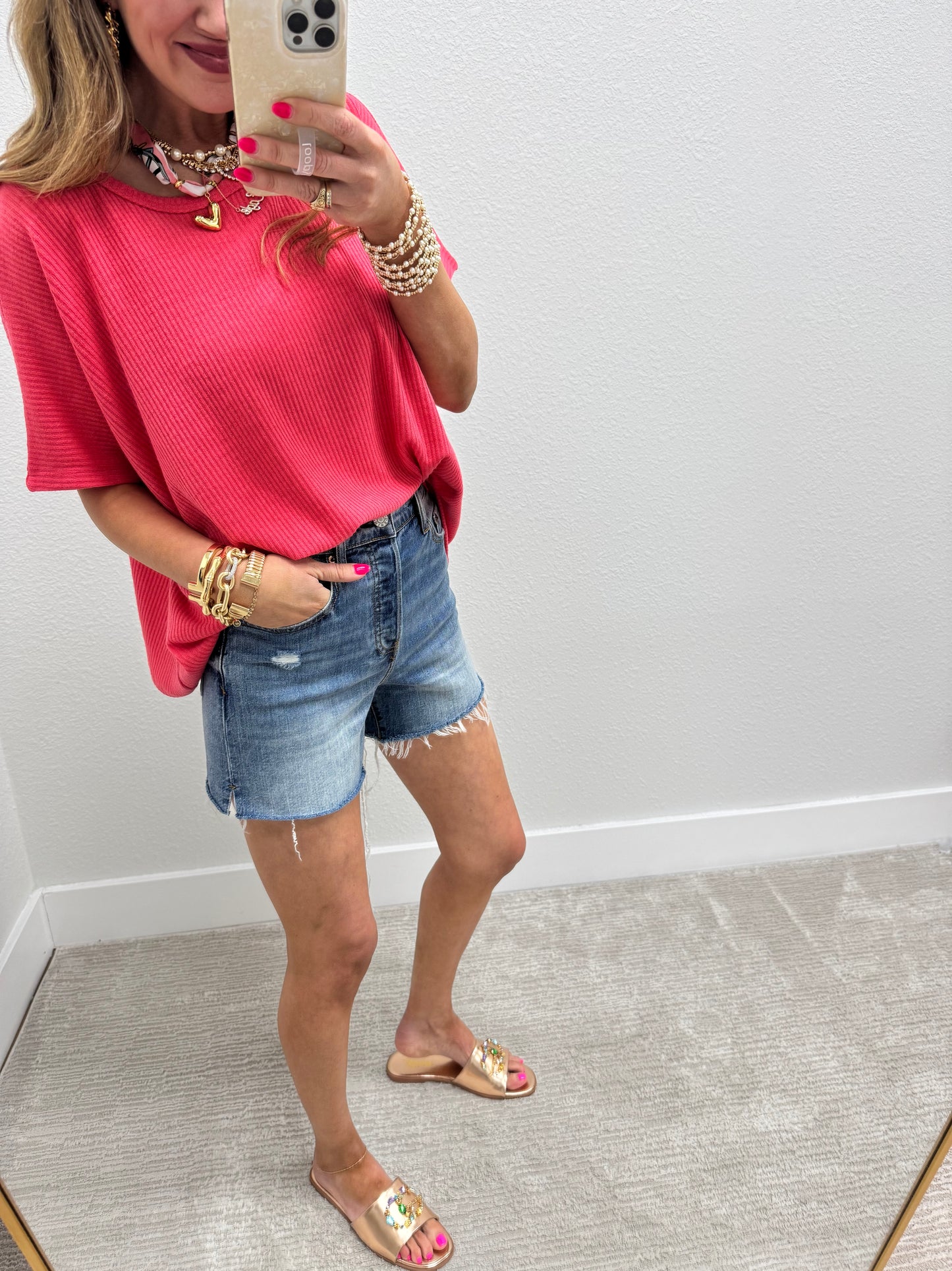 DAZE Bottom Line Denim Shorts