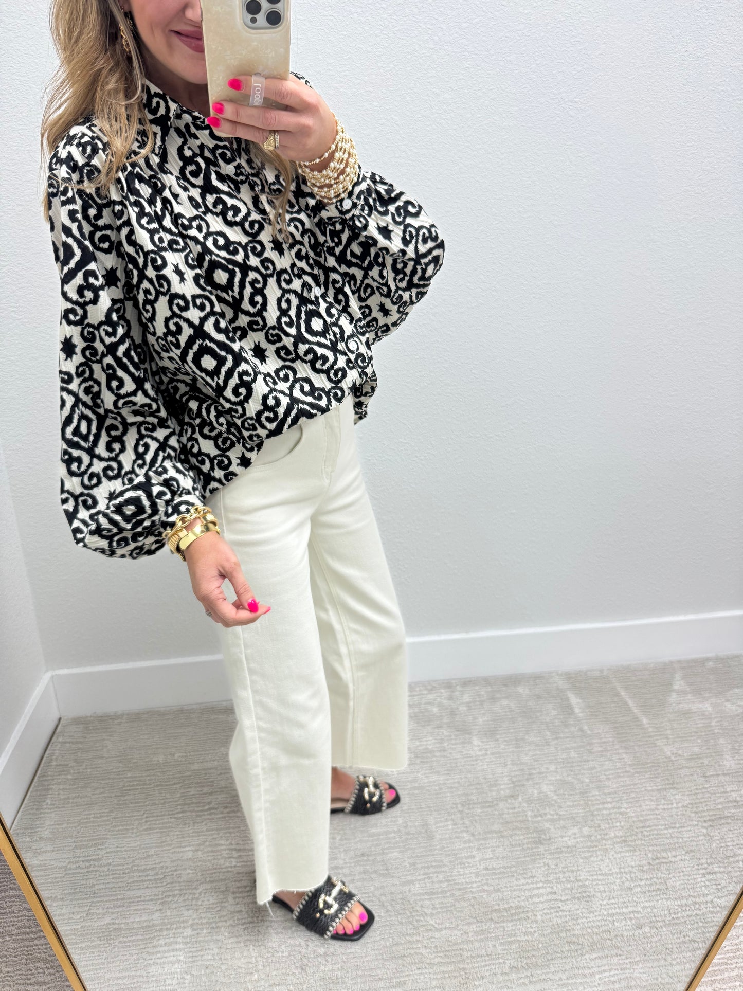 Cream White Straight Leg Jean