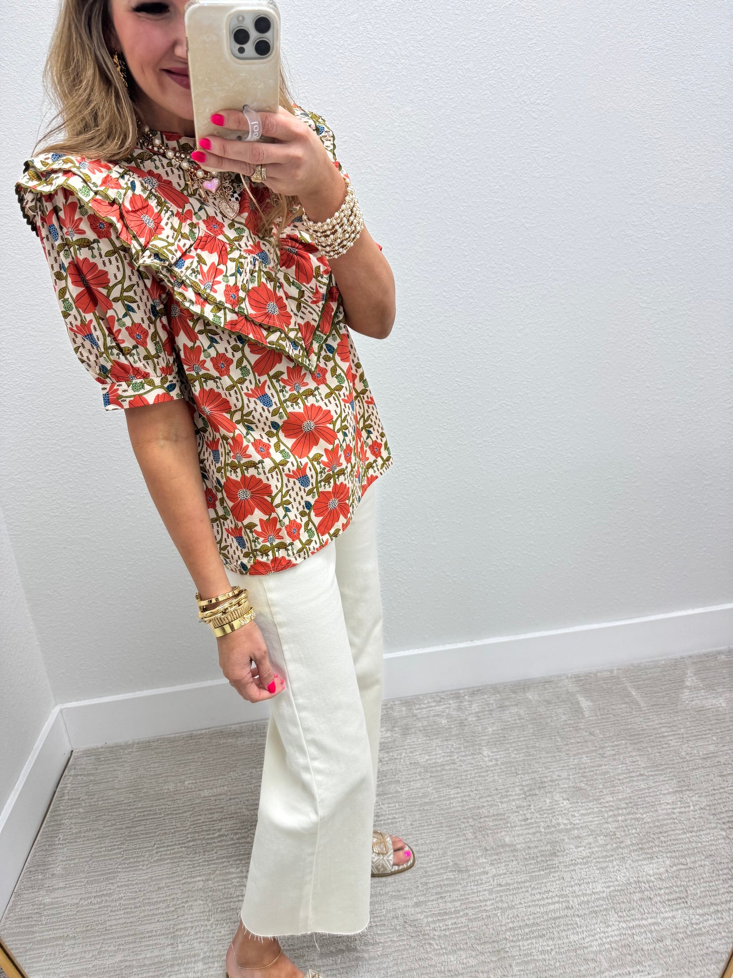 Cream White Straight Leg Jean