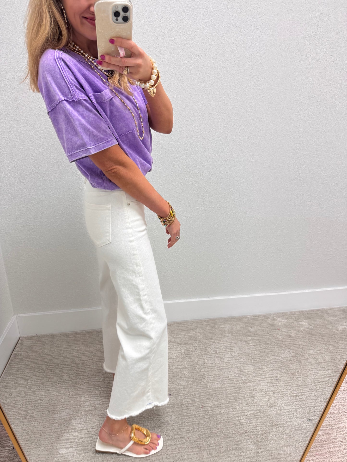 Risen White Tummy Control Jeans