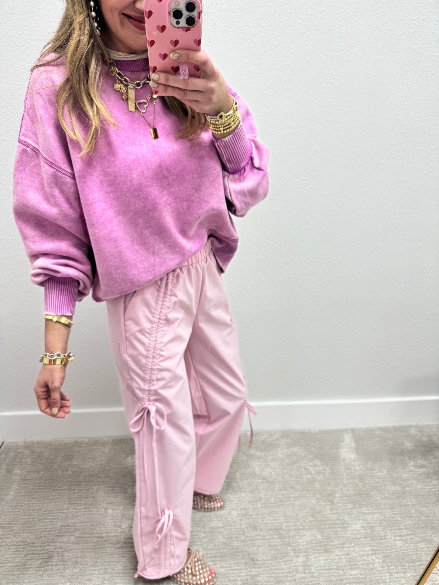 Pink Bow Parachute Pants FS