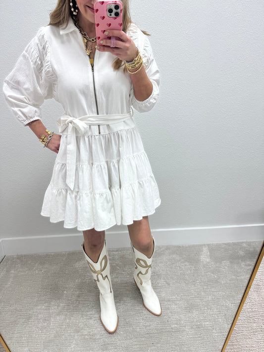 White Tiered Dress