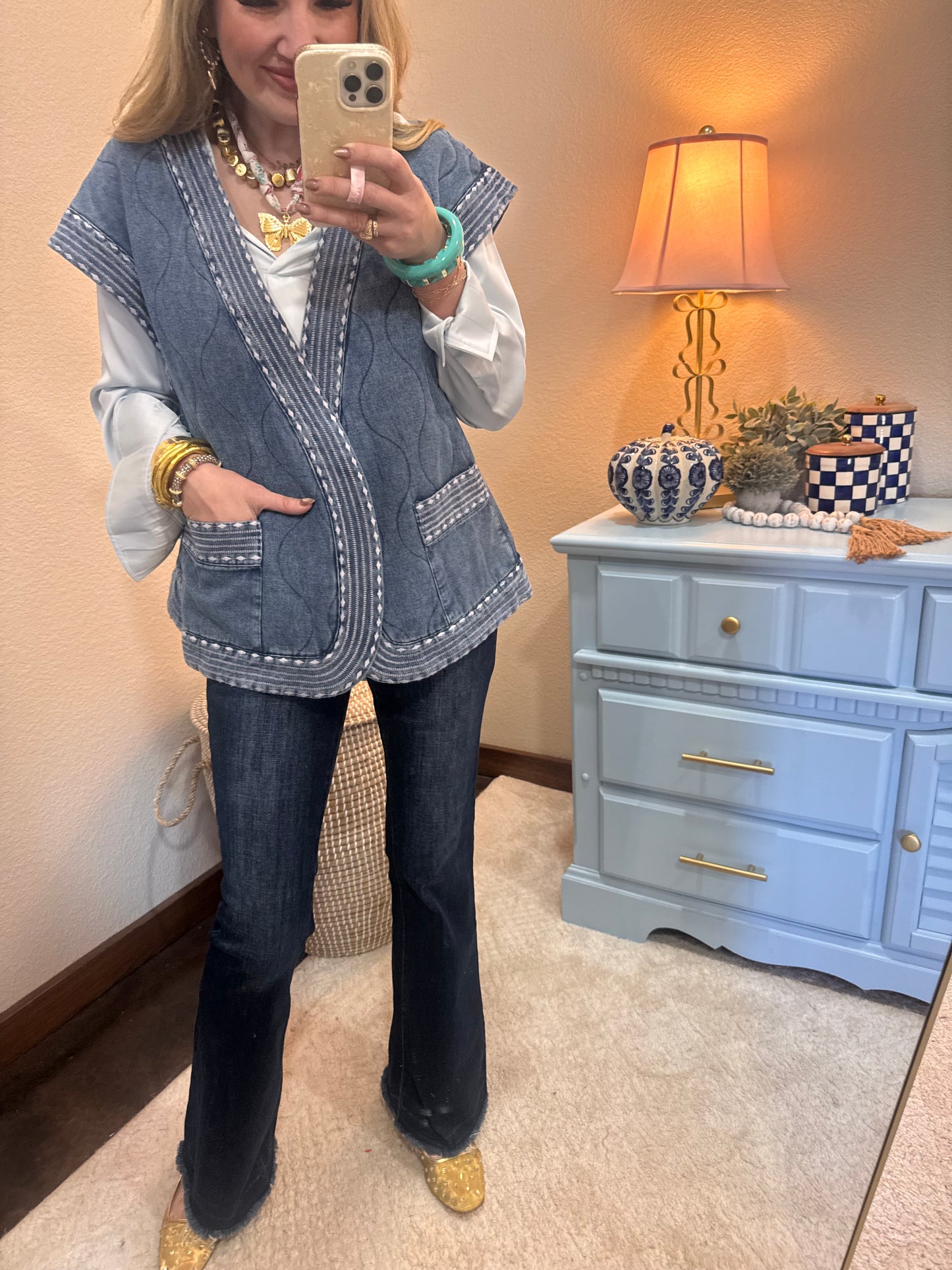 Blue Silky Long Sleeve