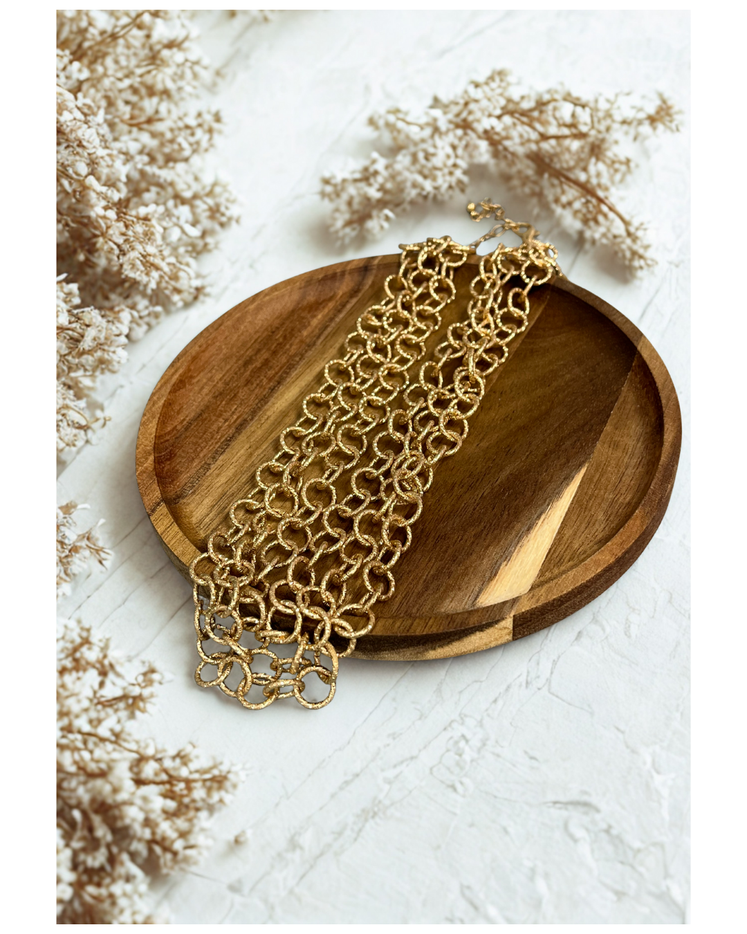 Gold Link Multi Strand Necklace