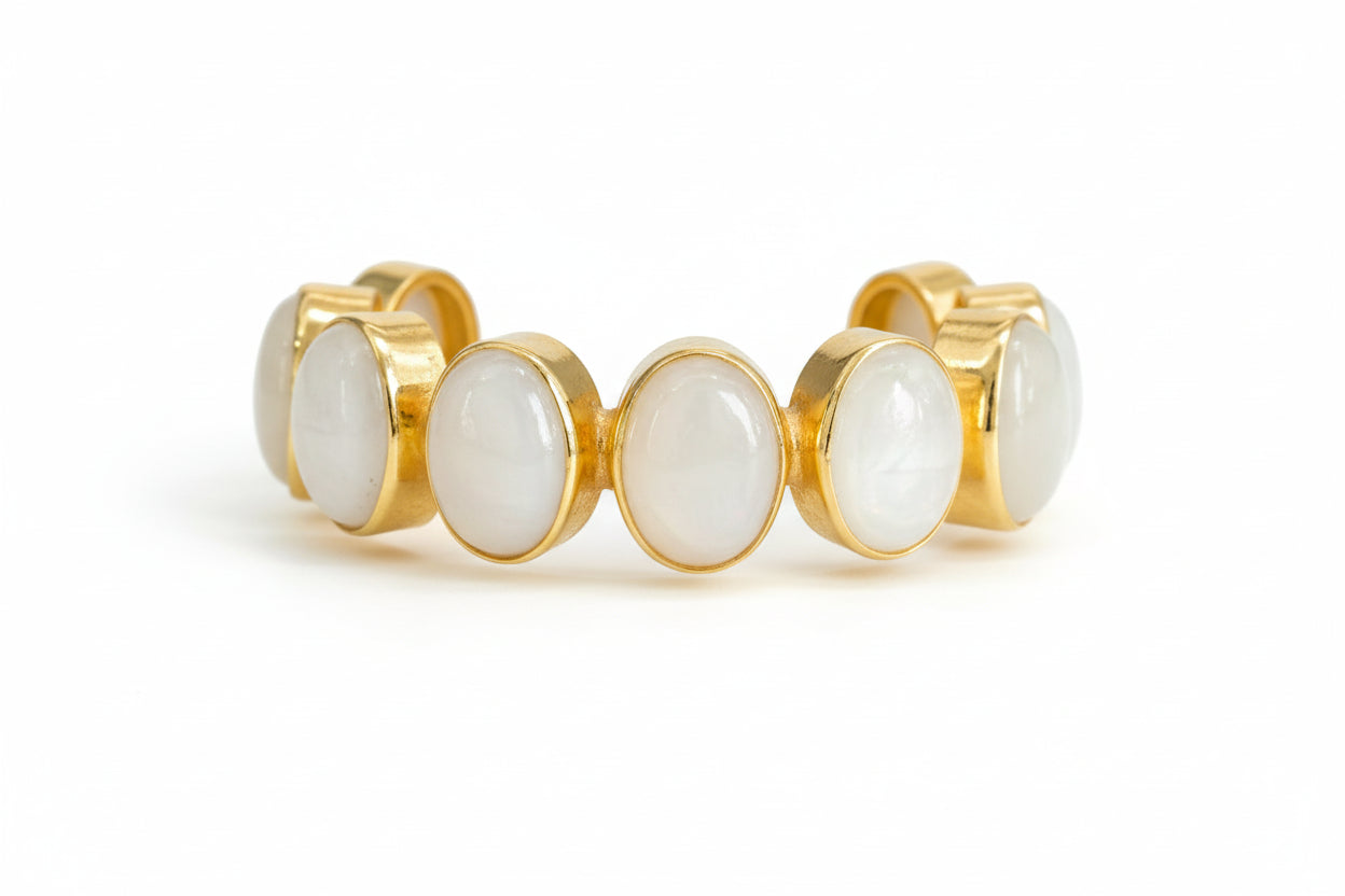 Zora Rose Cuff- White Stone