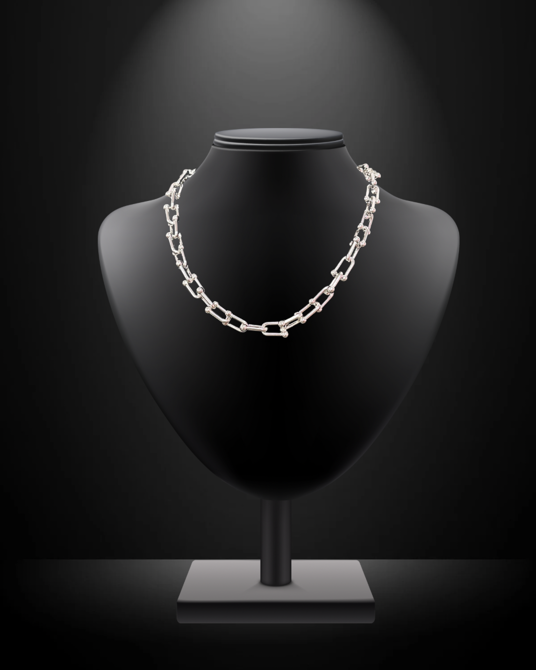 Silver Horsebit Chain Magnetic Necklace