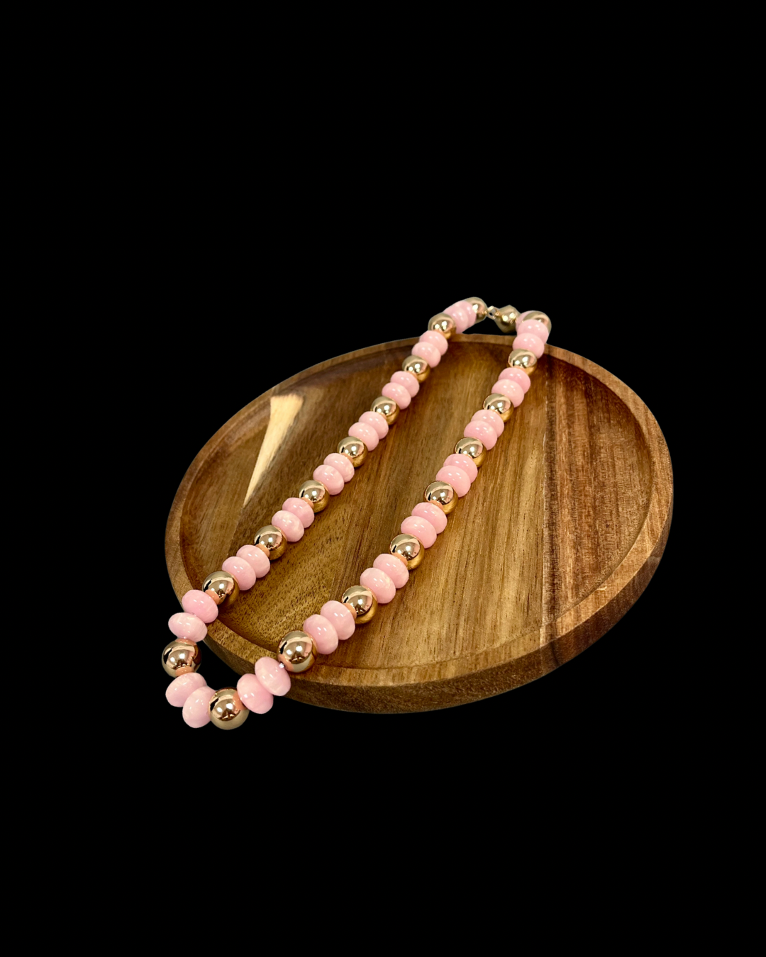 Colored Stone with Gold Bead Magnetic Necklace- 2 Colors