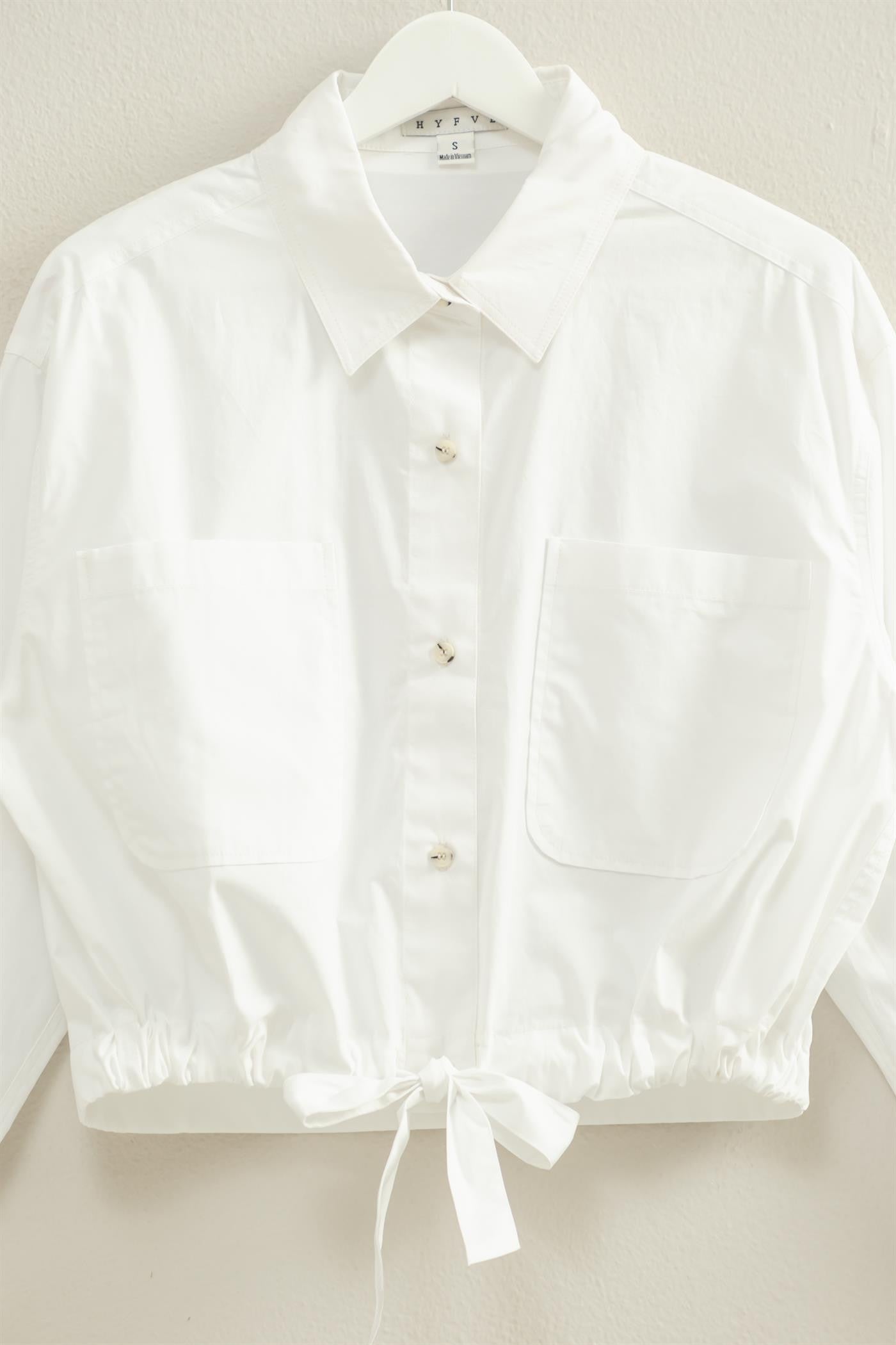 White Tie Front Blouse
