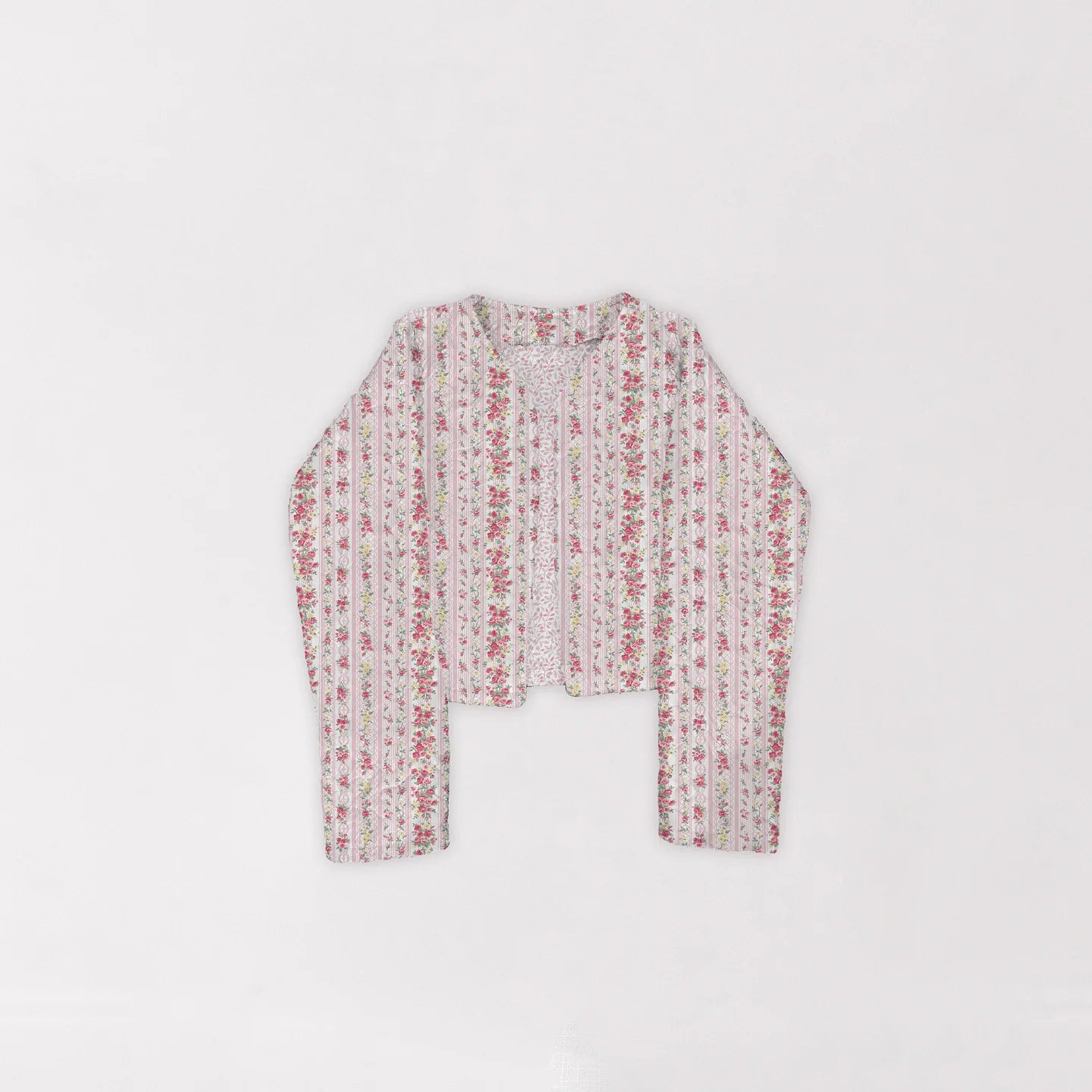 Ida Mae Wilshire Stripe Pink Quilted Cropped Jacket