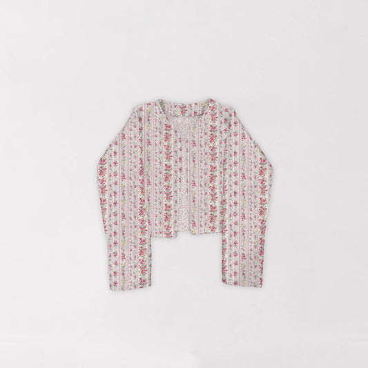 Ida Mae Wilshire Stripe Pink Quilted Cropped Jacket *FS