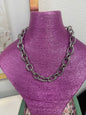 Textured Link Magnetic Necklace (Silver and Gold)