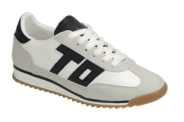 White and Black T Sneakers