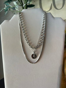 3 Piece Chain with Charm Layered Necklace (Silver and Gold!)