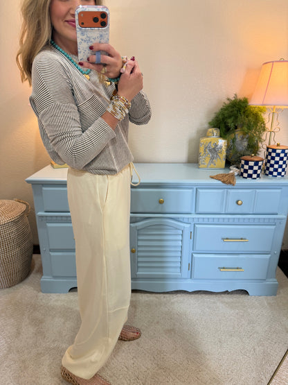 Taupe Ribbed Long Sleeve Top