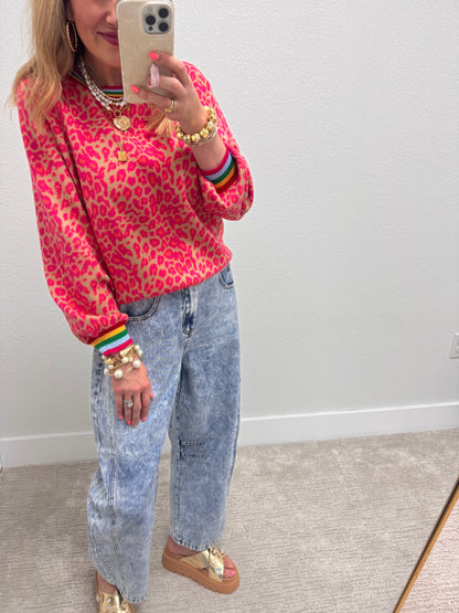 Mineral Washed Barrel Jeans