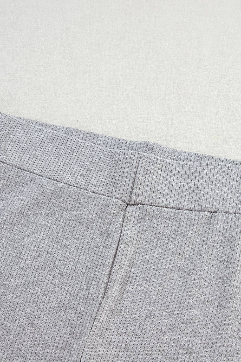 Gray Oversized Loose Tee and Skinny Shorts Set