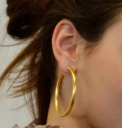 Paris Mid Size Round Hoop- Gold
