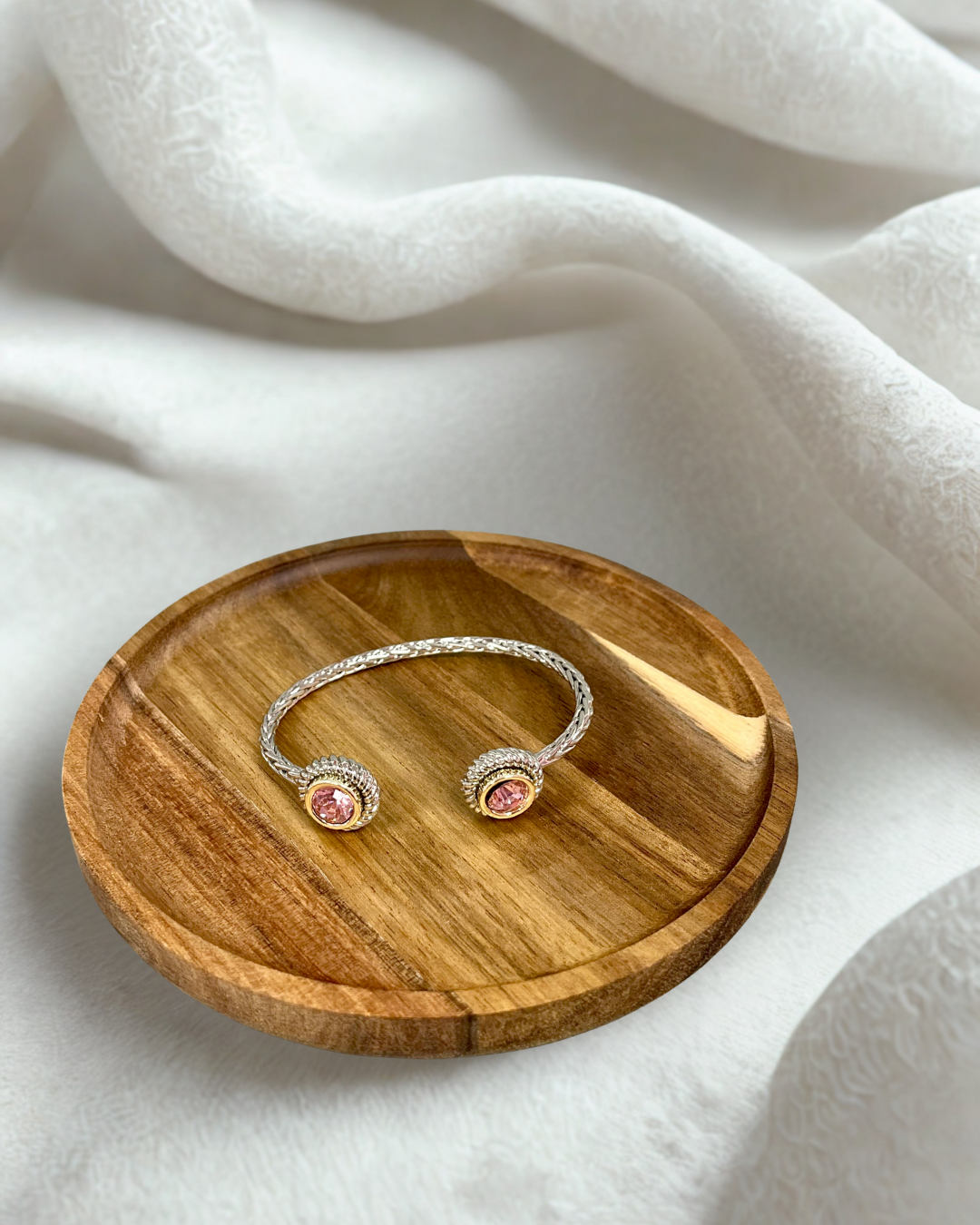Pink Stone Cuff Bracelet
