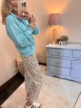 Mint Sky Scuba Half Zip Pullover Sweatshirt