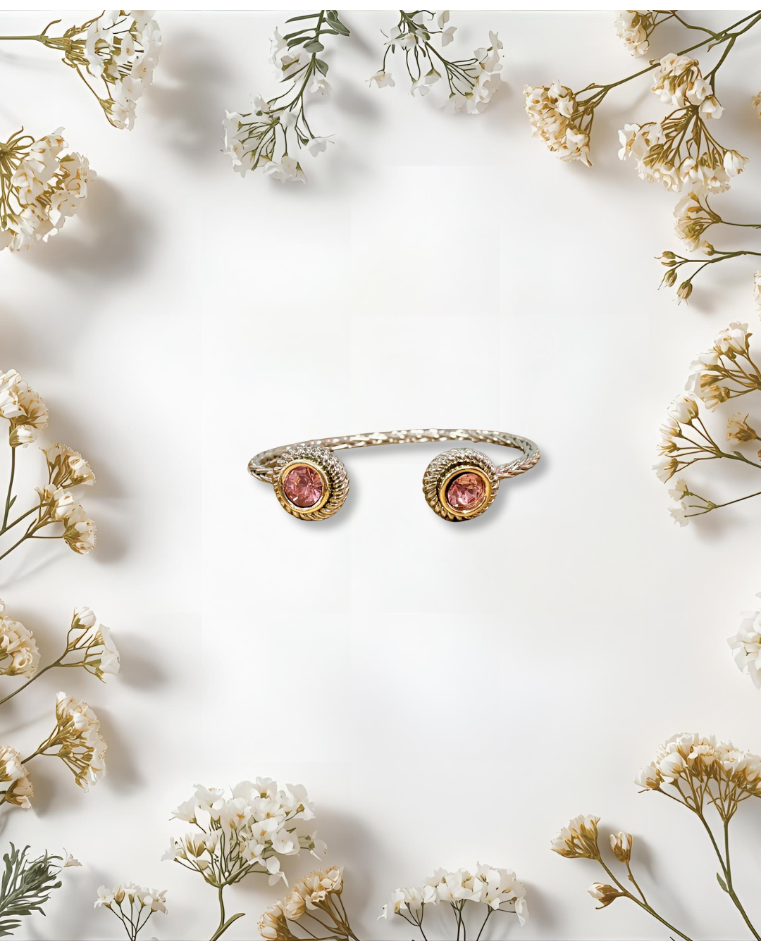 Pink Stone Cuff Bracelet