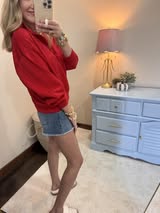 Ruby Scuba Half Zip Pullover Sweatshirt