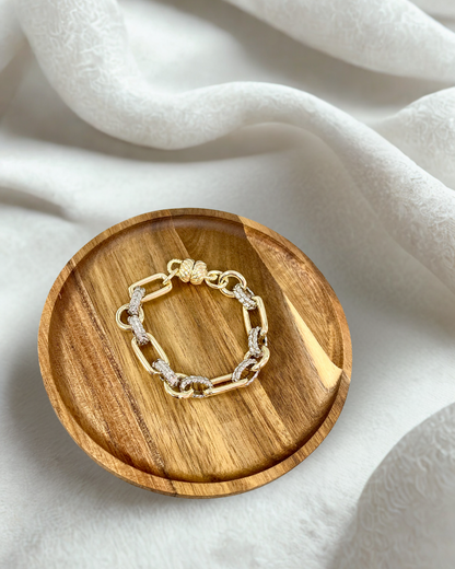 Thick Silver/Gold Combo Magnetic Bracelet