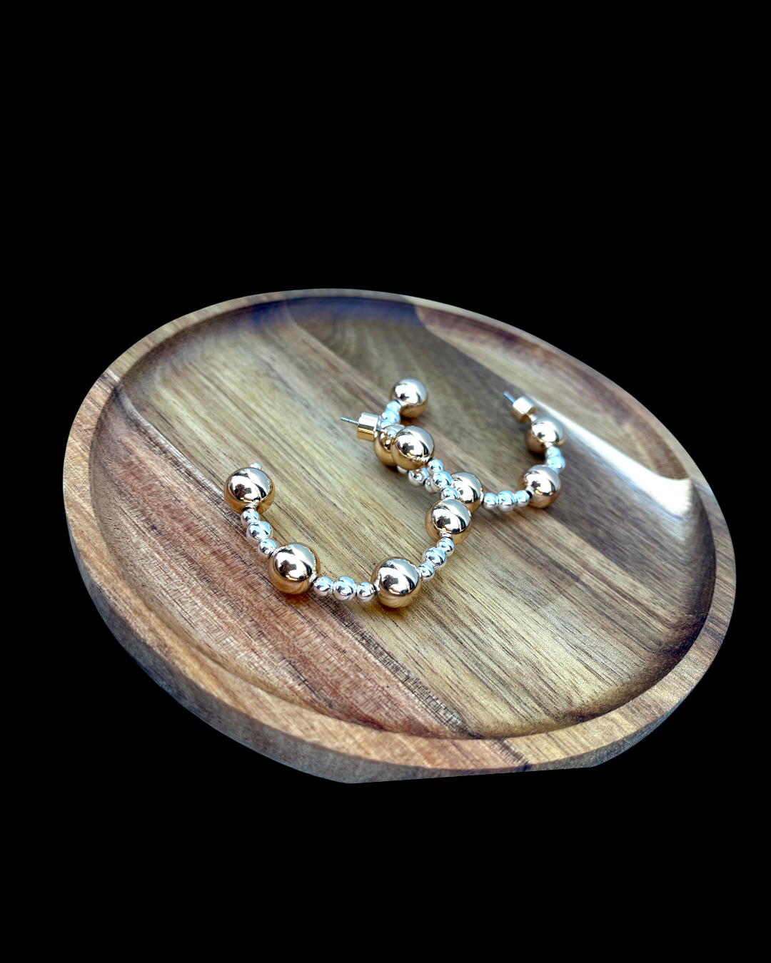 Gold & Silver Beaded Hoops