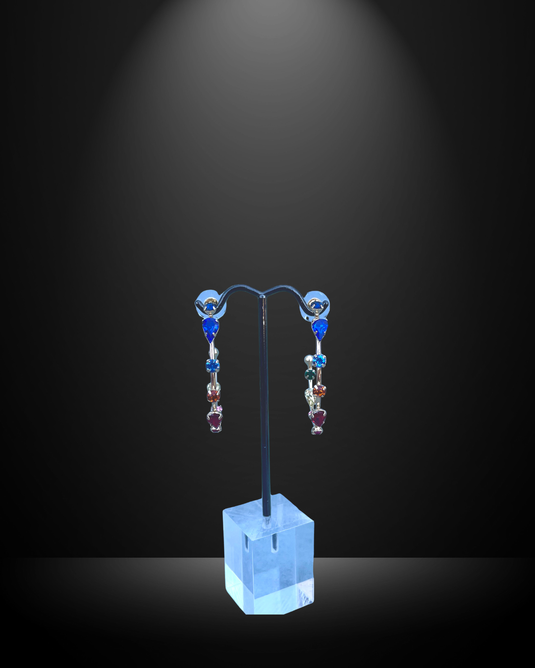 Multicolored Gemstone Hoops
