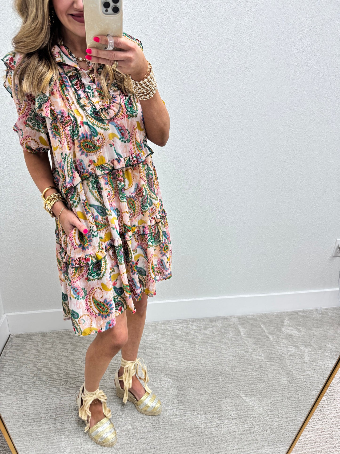 Floral Paisley Printed Mini Dress