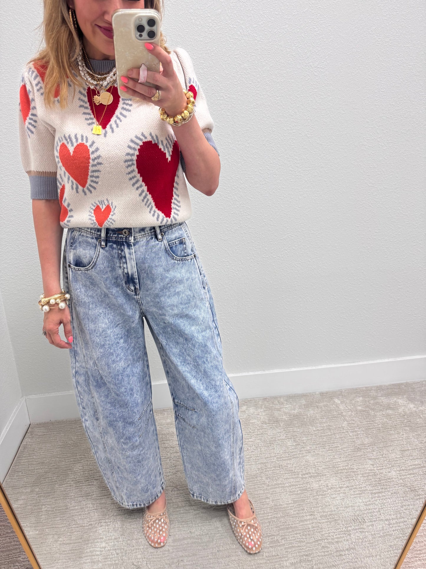 Mineral Washed Barrel Jeans