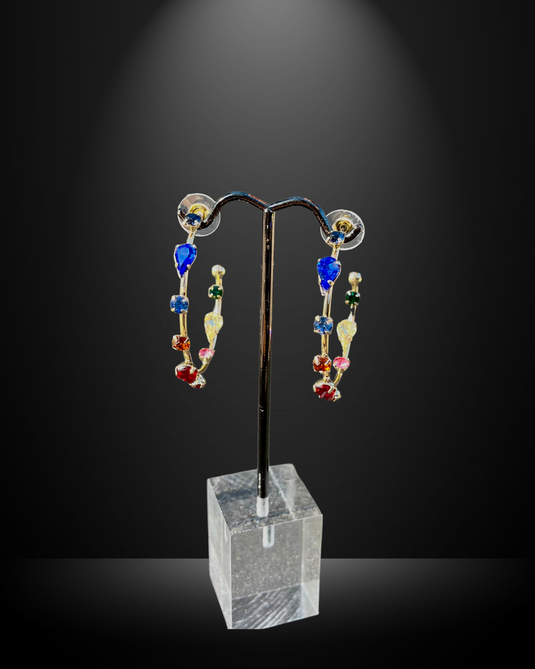 Multicolored Gemstone Hoops