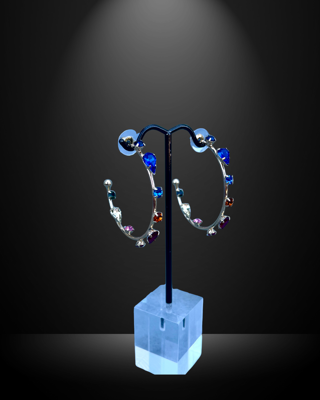 Multicolored Gemstone Hoops