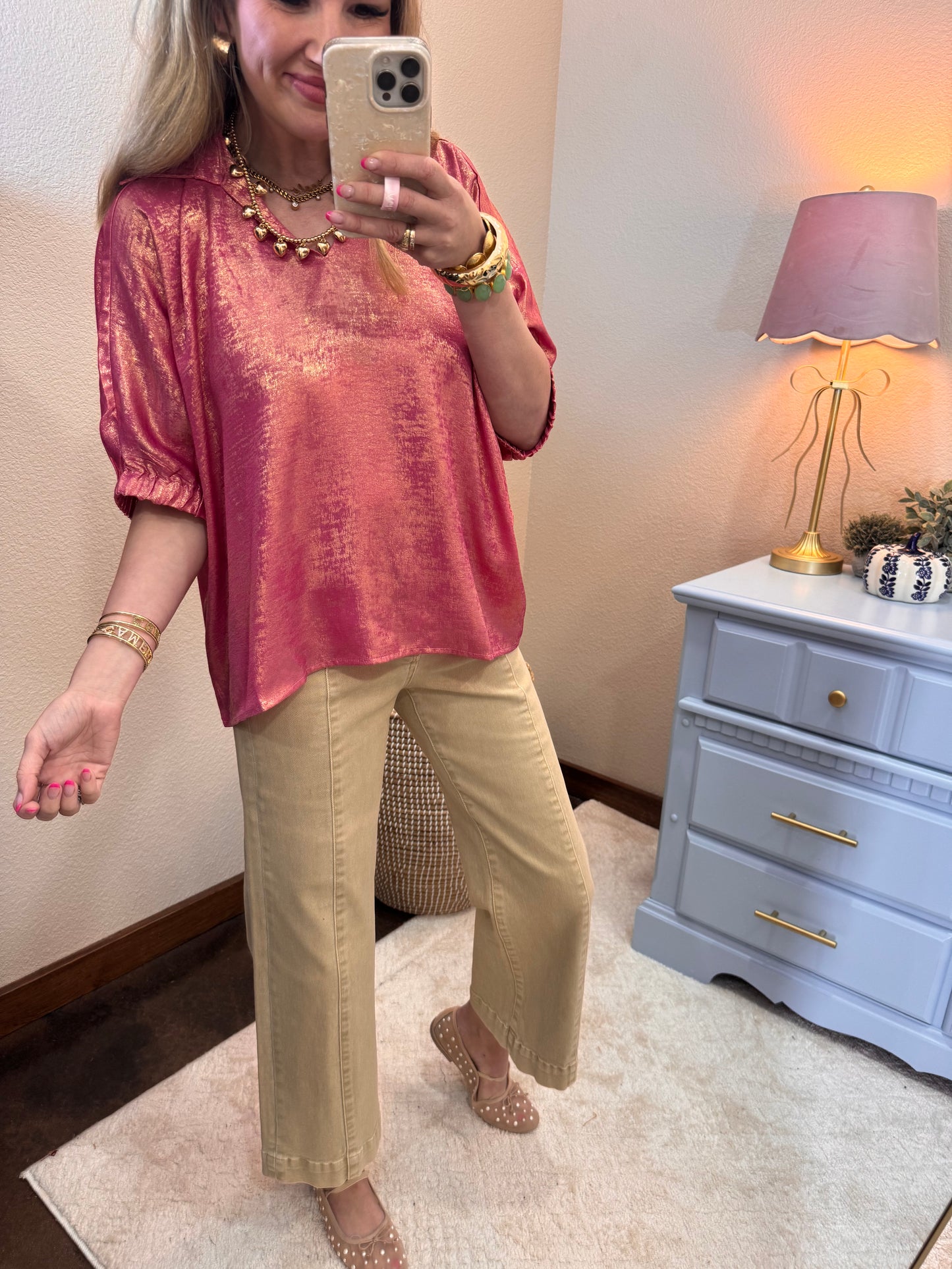 Risen Latte Tummy Control Front Seam Jeans