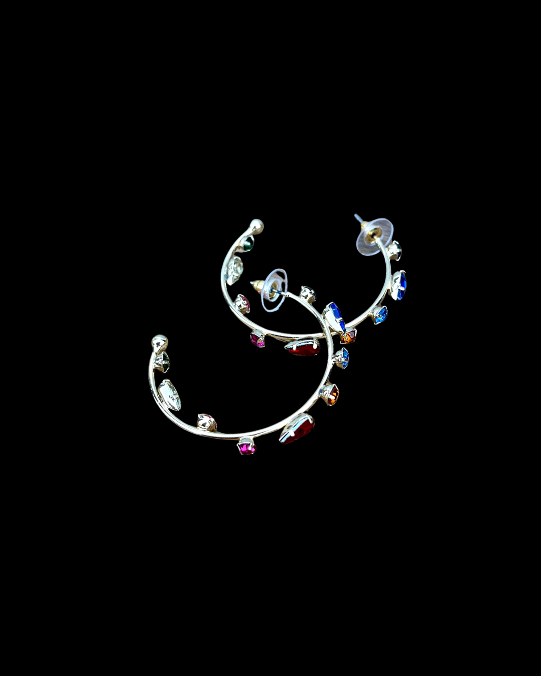 Multicolored Gemstone Hoops