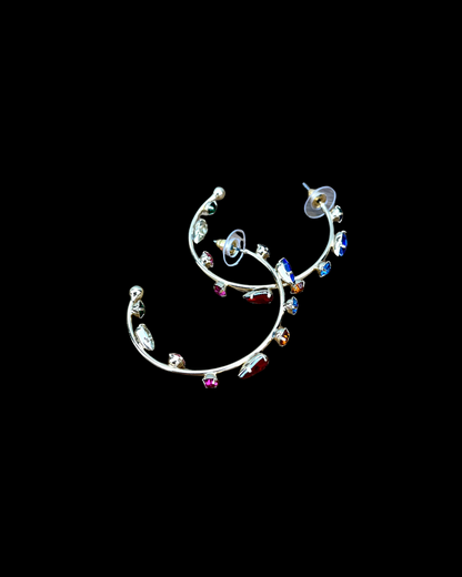 Multicolored Gemstone Hoops
