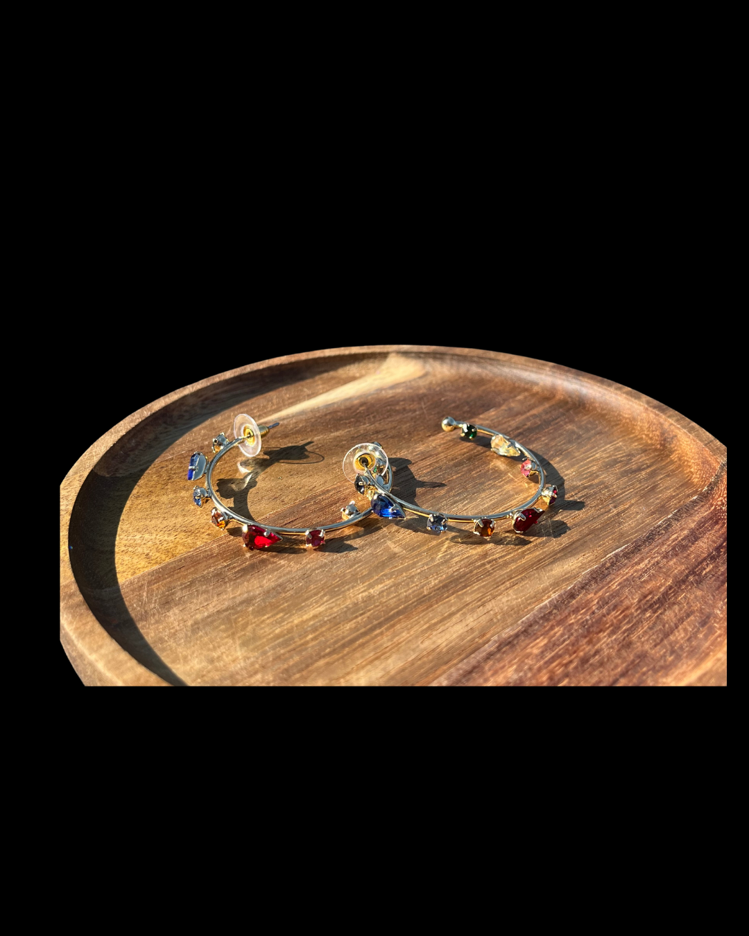 Multicolored Gemstone Hoops