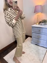 Risen Latte Tummy Control Front Seam Jeans