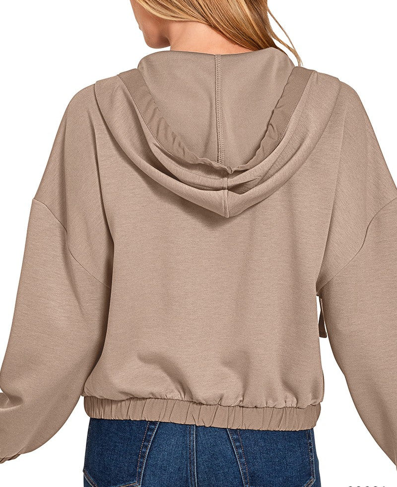 Cocoa Soft Scuba Full Zip Hoodie Jacket