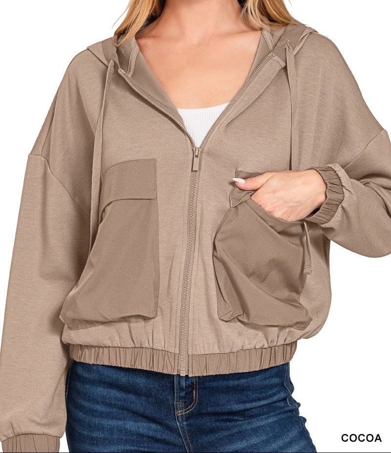 Cocoa Soft Scuba Full Zip Hoodie Jacket
