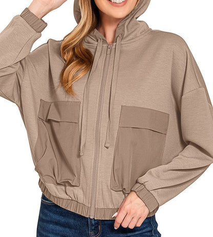 Cocoa Soft Scuba Full Zip Hoodie Jacket